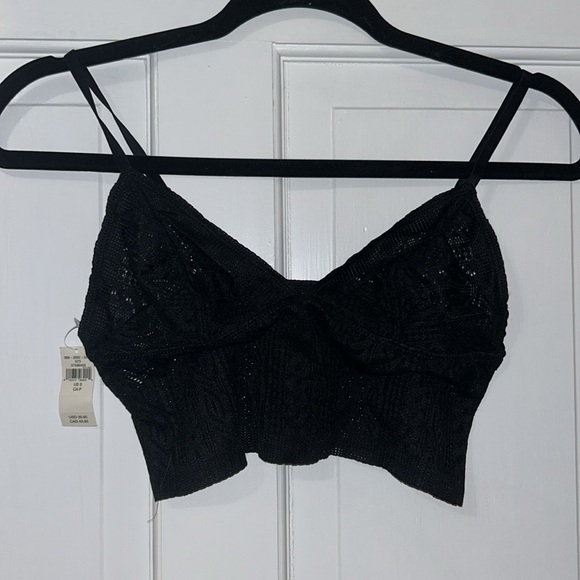 American Eagle By Aerie Real Power Wireless Push Up Paisley Lace Black Bra NEW - Picture 6 of 8